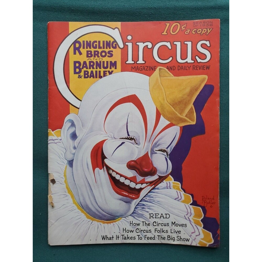 1938 Ringling Bros Barnum & Bailey Circus Magazine - Roland Butler cover
